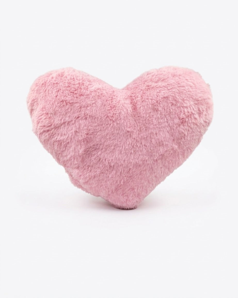 Pembe kalp şeklinde peluş yastık
